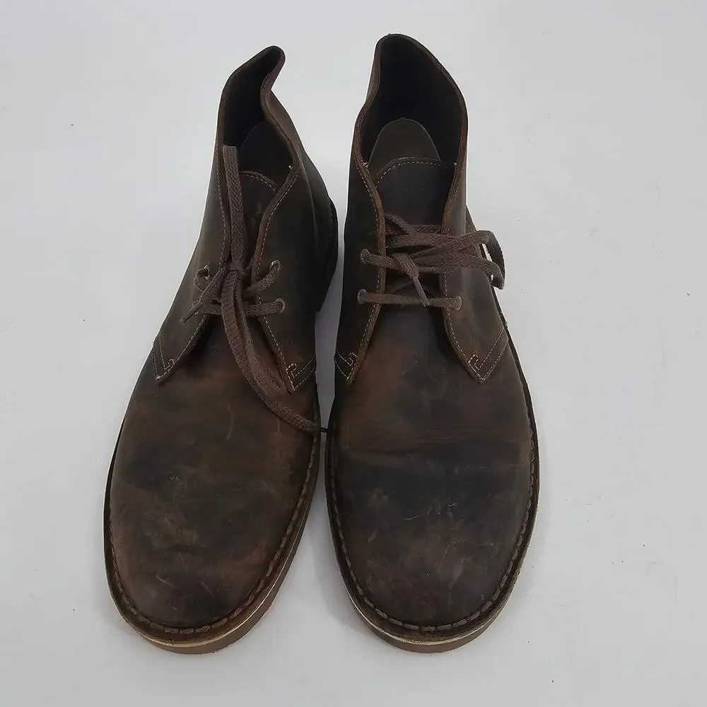 Clarks Collection Mens Bushacre 2 Chukka Boot Brown Distressed Beeswax Mens 11 M